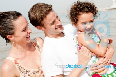 Family Of Three Stock Photo