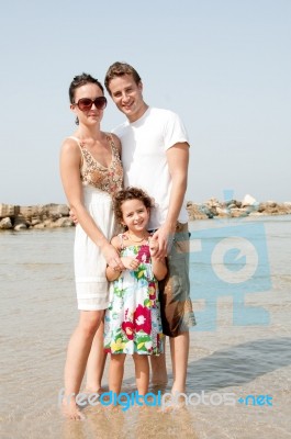 Family On The Beach Stock Photo