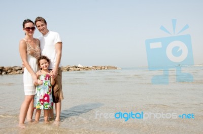 Family On The Beach Stock Photo