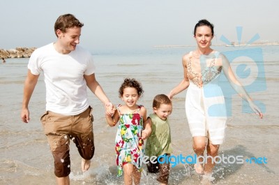 Family On Vacation Stock Photo