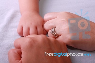 Family S Hands Together Stock Photo