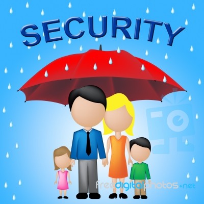 Family Security Indicates Parents Protecting Their Children Stock Image