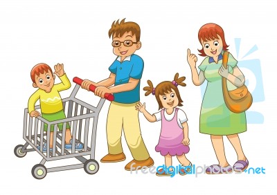 Family Shopping Stock Image