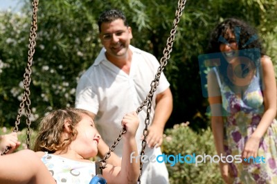 Family Sunny Day Stock Photo