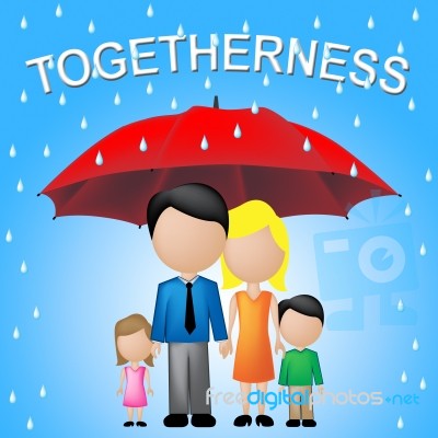 Family Togetherness Shows Children And Parents Together Stock Image