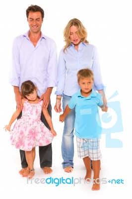 Family With Two Children Stock Photo