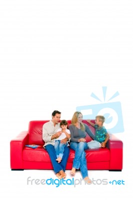 Family With Two Children Stock Photo