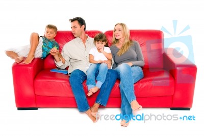 Family With Two Children Stock Photo