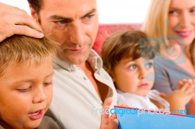 Family With Two Children Stock Photo