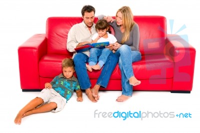 Family With Two Children Stock Photo