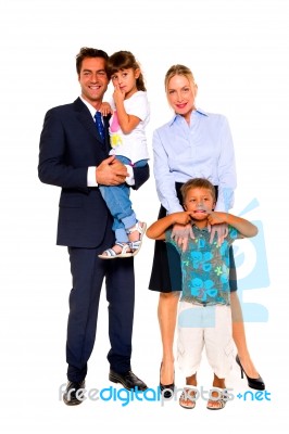 Family With Two Children Stock Photo