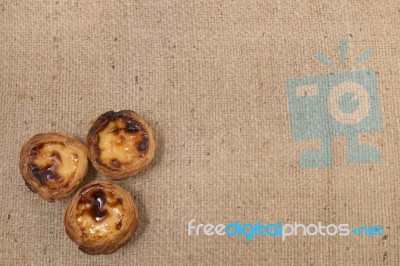 Famous Portuguese Egg Pastry Tart Stock Photo