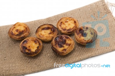 Famous Portuguese Egg Pastry Tart Stock Photo