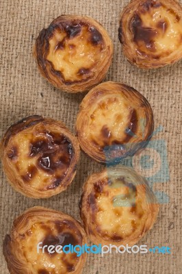 Famous Portuguese Egg Pastry Tart Stock Photo