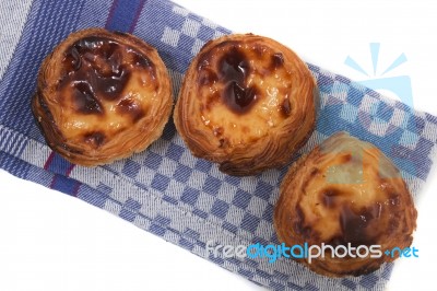 Famous Portuguese Egg Pastry Tart Stock Photo