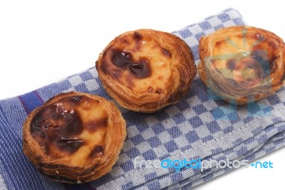 Famous Portuguese Egg Pastry Tart Stock Photo