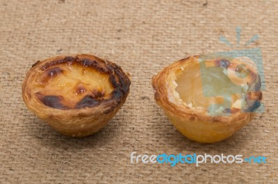 Famous Portuguese Egg Pastry Tart Stock Photo