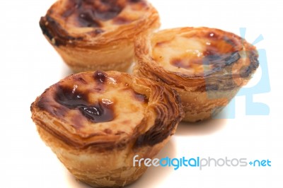 Famous Portuguese Egg Pastry Tart Stock Photo