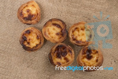 Famous Portuguese Egg Pastry Tart Stock Photo