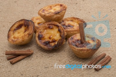 Famous Portuguese Egg Pastry Tart Stock Photo