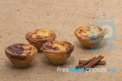 Famous Portuguese Egg Pastry Tart Stock Photo