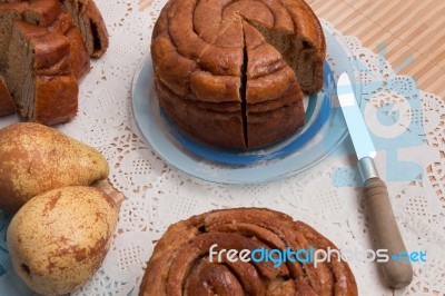 Famous Portuguese Folar Cake Stock Photo