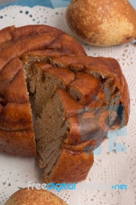 Famous Portuguese Folar Cake Stock Photo