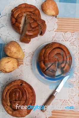 Famous Portuguese Folar Cake Stock Photo