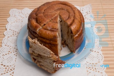 Famous Portuguese Folar Cake Stock Photo