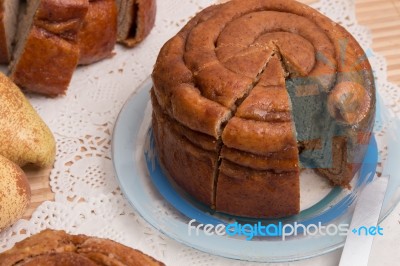 Famous Portuguese Folar Cake Stock Photo