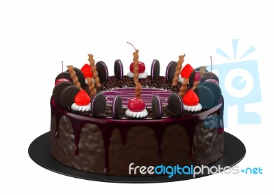 Fancy Chocolate Cake Stock Image