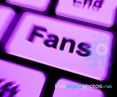 Fans Keyboard Shows Follower Or Internet Fan Stock Image