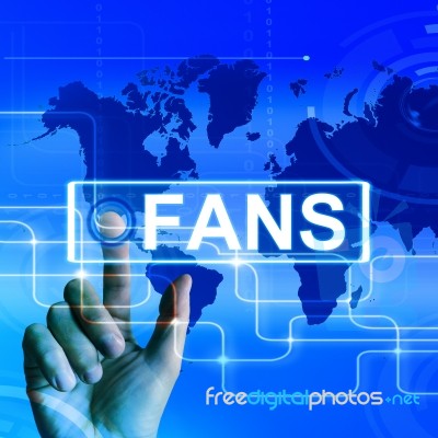 Fans Map Displays Worldwide Or Internet Followers Or Admirers Stock Image