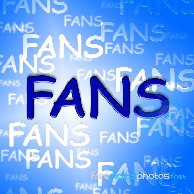 Fans Words Indicates Social Media And Web Stock Image