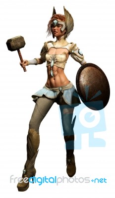 Fantasy Female Warrior Stock Image