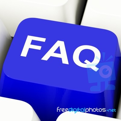 FAQ Computer Key Stock Image