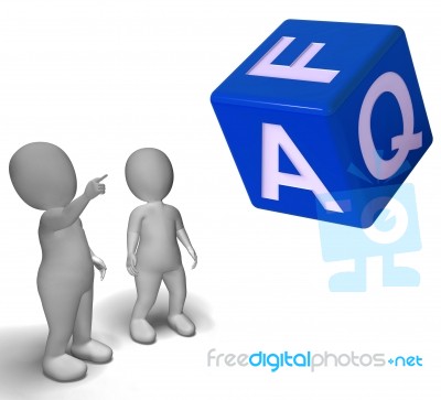 Faq Dice Showing Symbol For Information Or Assisting Stock Image