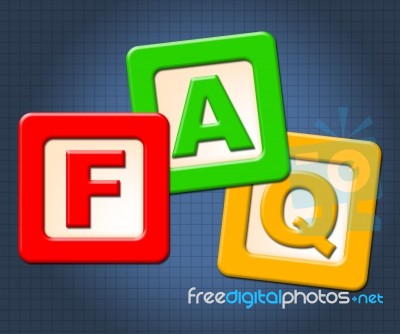 Faq Kids Blocks Means Frequently Asked Questions And Counselling… Stock Image