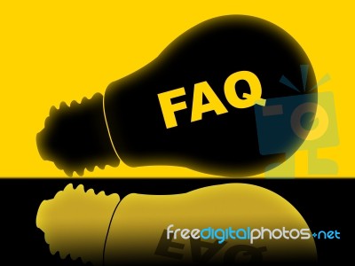 Faq Lightbulb Means Frequently Asked Questions And Answer Stock Image