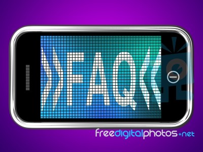 Faq Message On Mobile Screen Stock Image