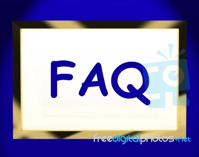 Faq On Screen Shows Assistance Or Frequently Asked Questions Onl… Stock Image