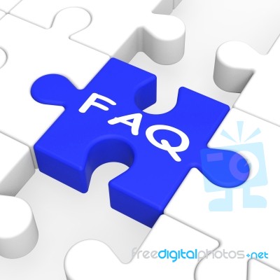 Faq Puzzle Shows Frequent Inquiries Stock Image