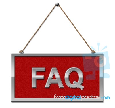 Faq Sign Represents Frequently Asked Questions And Advertisement… Stock Image