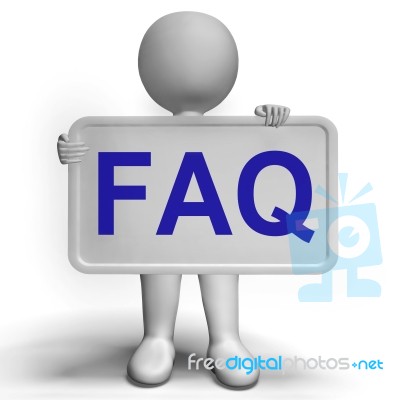 Faq Signboard As Symbol For Information Or Assisting Stock Image