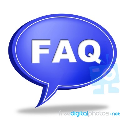 Faq Speech Bubble Means Information Asking And Questions Stock Image