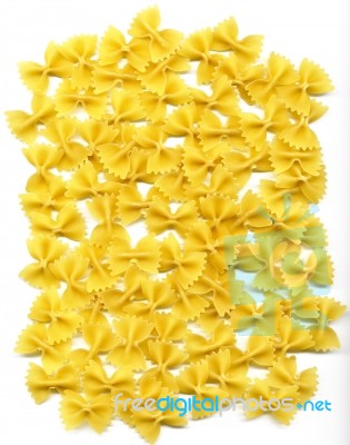 Farfalle Pasta Bow Tie Over White Stock Photo