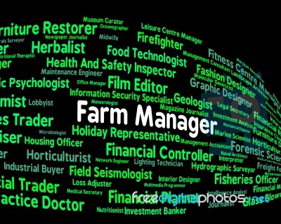 Farm Manager Shows Employment Chief And Administrator Stock Image