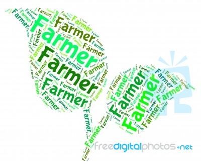 Farmer Word Means Cultivation Farms And Cultivates Stock Image