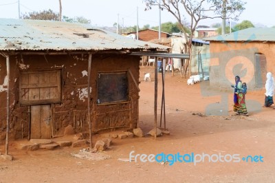 Farmland Landscape In Ethiopia Stock Photo