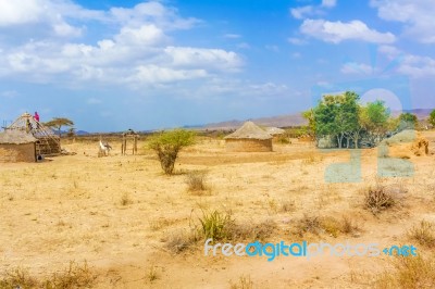 Farmland Landscape In Ethiopia Stock Photo